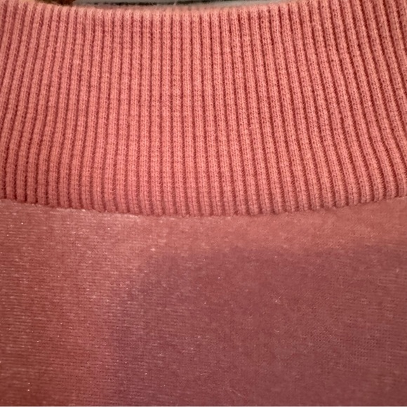 Adidas Pink (salmon color) Crewneck Sweatshirt & Velvet Accents Size Small - Picture 4 of 9